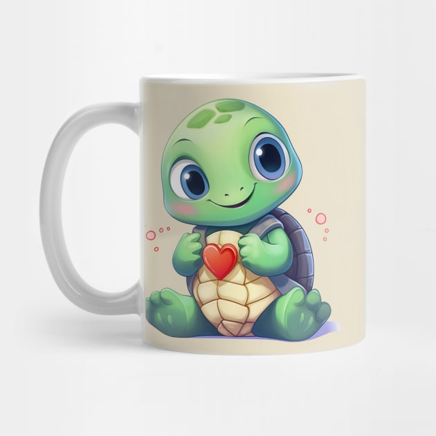 Cute Turtle valentines theme saying "I'm sorry" (No Text) by UmagineArts